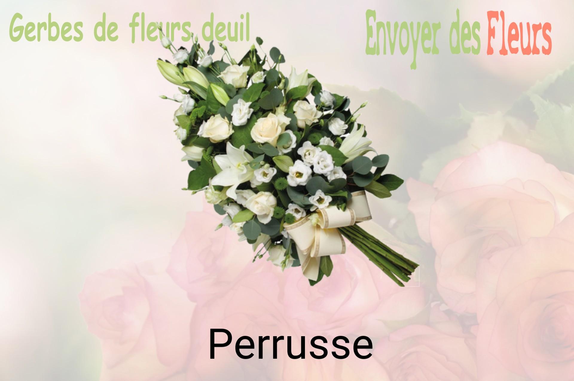 Gerbe de fleurs de deuil livrée à Perrusse